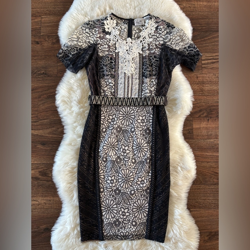 Beguile by Byron Lars Melange Lace Pencil Dress - Picture 3 of 15